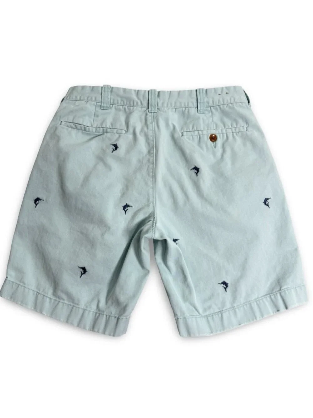 J.Crew Blue Marlin‎ Chino Shorts Mens 31 Teal Embroidered Coastal Preppy Summer